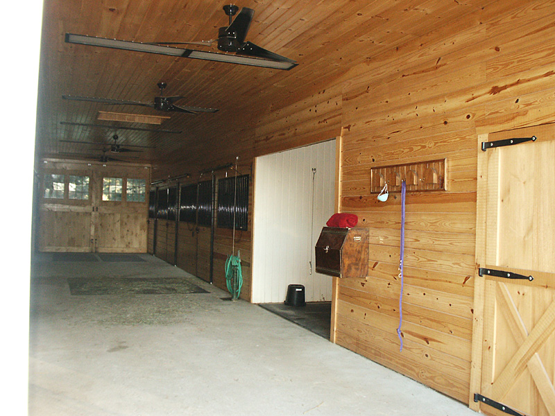 inside horse barns